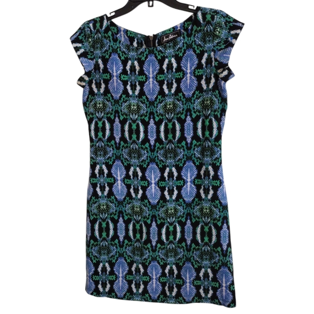 Sam Edelman blue green snakeprint geometric minidress size small